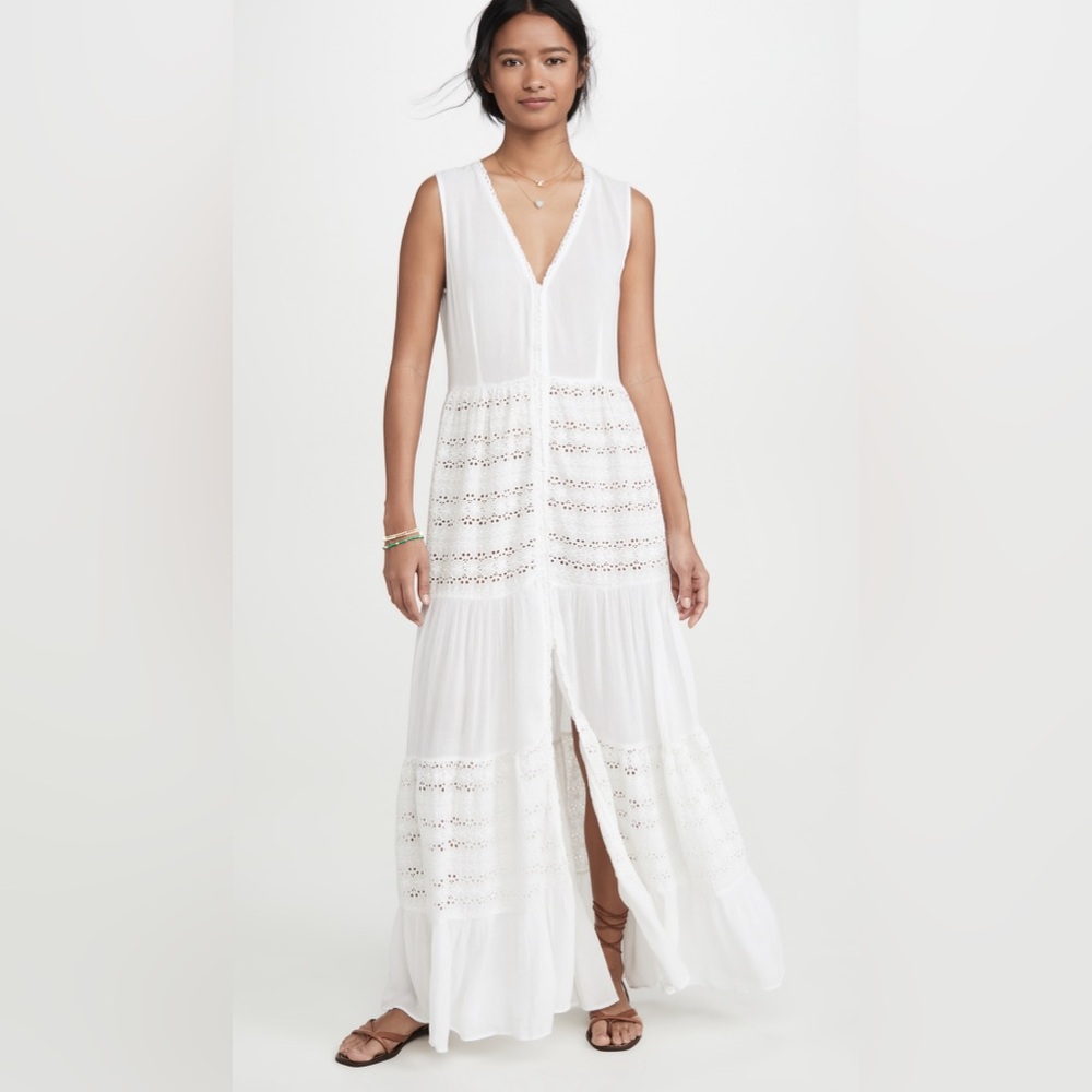 NWT Playa Lucila White Sleeveless Maxi Dress